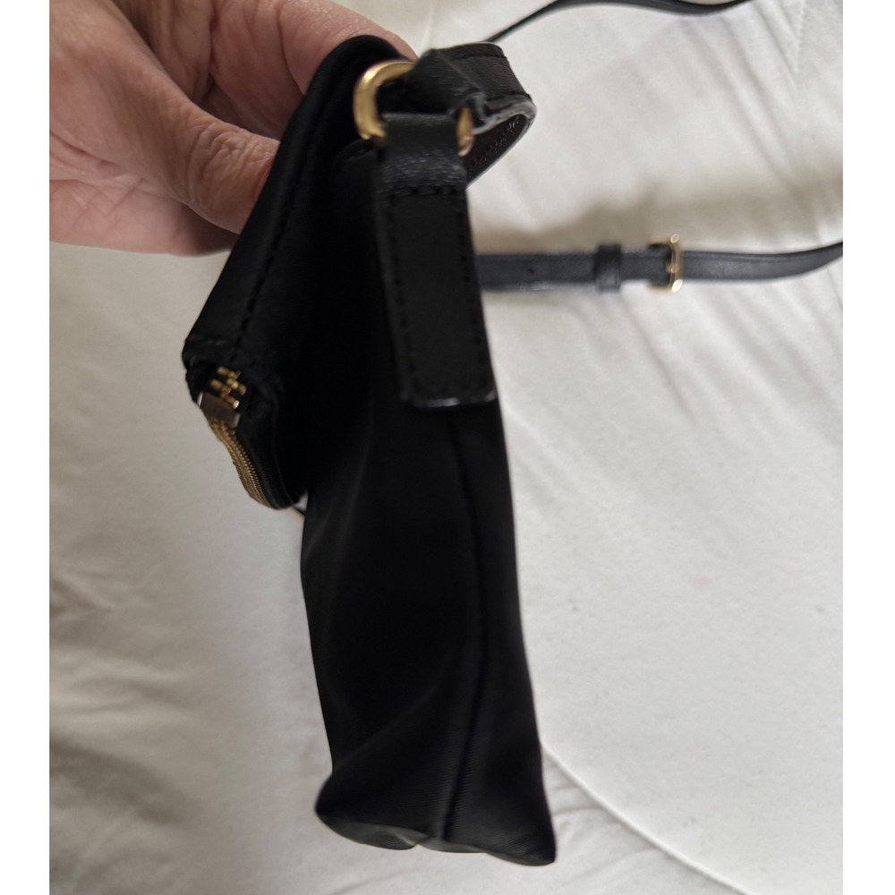 Kate Spade New York Black Nylon Foldover Crossbody Bag Gold Hardware - Picture 11 of 12